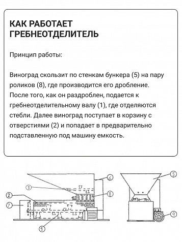 Электрический гребнеотделитель-измельчитель «Rondinella» крашеная